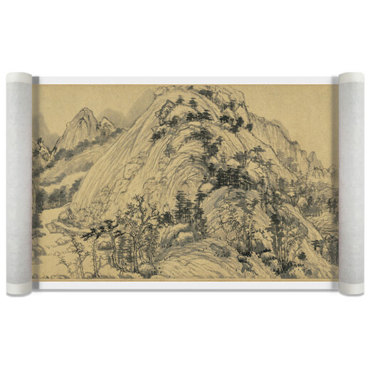 Yi Mo Ge Yuan Huang Gongwang, Fuchun Mountain Dwelling, Ancient Calligraphy and Painting, Top Ten Famous Paintings, Ink and Wash Landscape Paintings, High-definition Copy Collection, Hand Scroll without Inscription and Postscript, 33*712 cm, Waterproof Silk Cloth (Recommended)