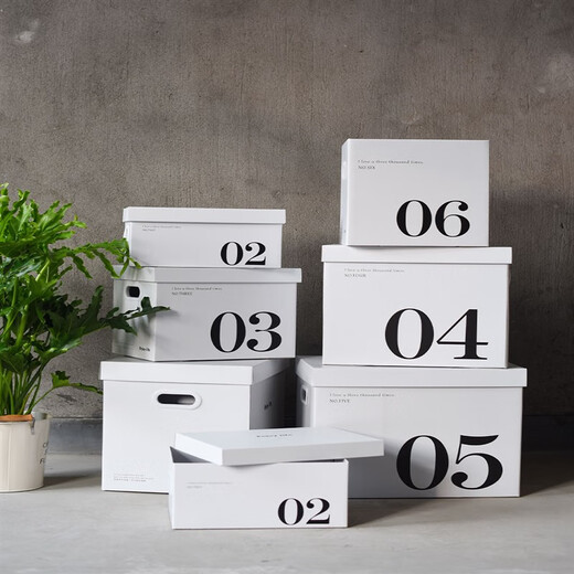 Muran Noel white paper storage box carton Kalek eight-compartment cabinet storage box carton storage box clothing gift box white No. 5 box 46*33.5*37 storage box 1 pack