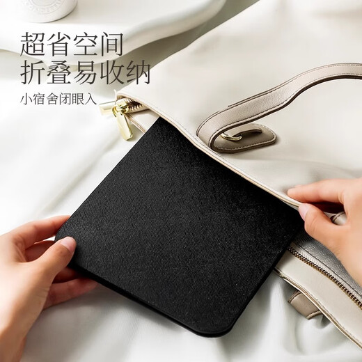卡罗精灵穿衣镜折叠镜子化妆镜学生宿舍用梳妆镜旅行便携 黑色特大26*19
