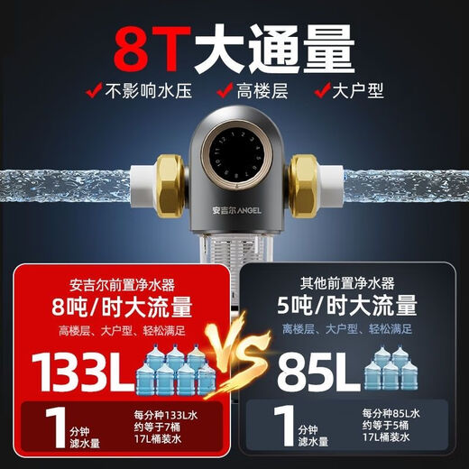 安吉尔前置过滤器J3524-GWG-6000家用反冲洗全屋大流量中央净水机 免费安装 J3524-GWG-6000