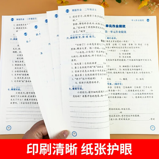 [Kyokuang Speedy Nouvelle édition] Happy Holiday Practice - Hiver Vacation Homework Second Grade (2 Volumes) Chine