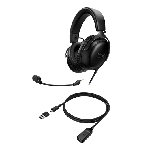 Extremely Unknown (HYPERX) Cloud Hurricane 3 Wired Black DTS Audio 53mm Driver Unit E-Sports Gaming Headset Adapted to Delta Action
