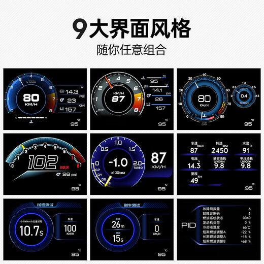 Self Anping Display HUD Head-up Display HD OBD LCD Instrument Fahrzeug Geschwindigkeit Wassertemperaturspannung Kraftstoffverbrauch Turbine Antrieb Computer Überwachung A501 Vereinfacht