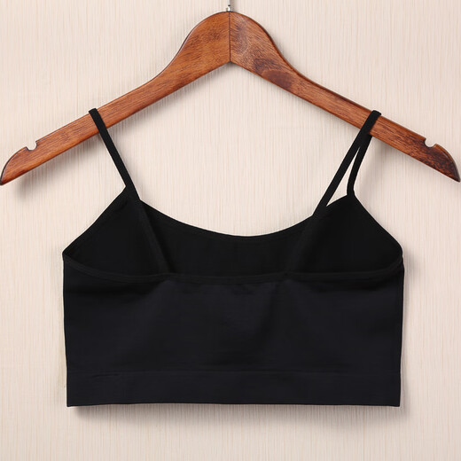 Ji Yafu without breast pads, sports underwear, bottoming straps, tube top, anti-exposure, half-length short navel-baring vest, women's cotton, black, one size fits all (good quality - high elasticity)