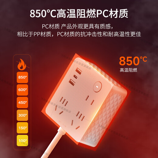 飞利浦（PHILIPS）桌面魔方智能USB插座 /Type-c一转多插线板/插排/排插/接线板/扩展多用插板1.8米