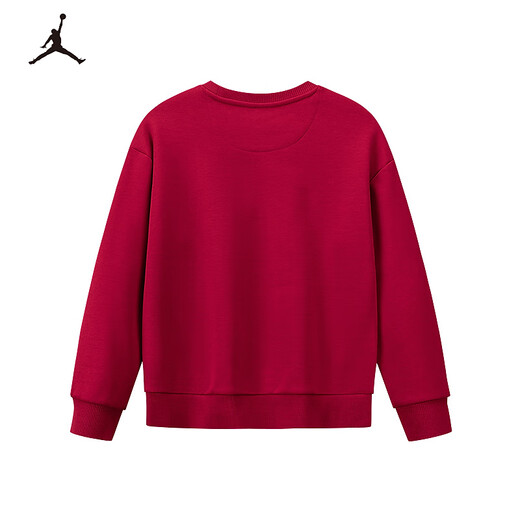 NIKE JORDAN Nike AJ boys' sweatshirt, plus velvet to keep warm, 2025 winter new comfortable children's clothes, Jester Red 120/60 Recommended height 110-116cm