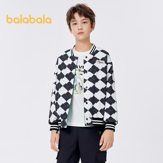 BALABALA -Kinderkleidung Jungen, mittel- und große Kinder Frühling und Herbst, Kinder lässige Kleidung, beide Seiten, lose Baseballuniformen 202323105104
