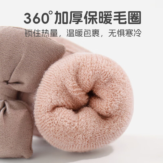 Little Doctor's Baby Shoes and Socks in Winter Thickened and Fleece Keep Warm 0-6 Months Newborn Sock Socks Separately and Smoothed Baby Floor Socks [Bow] Khaki 1 pair 6-December (Sole length 12CM)
