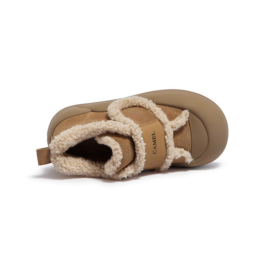 Camello (camello) más terciopelo botas de nieve cálida botas redondas zapatos de piel zapatos de pieles noreste botas para mujeres L23W245208 marrón (alto) 36