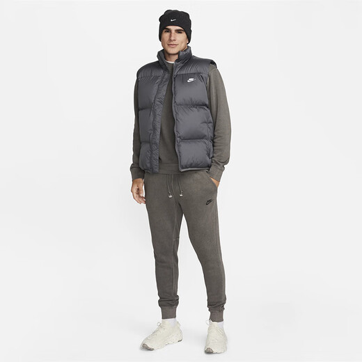 耐克（NIKE）羽绒服马甲男装冬季新款 Sportswear 保暖防风休闲运动坎肩背心 灰色 FB7373-068 XS
