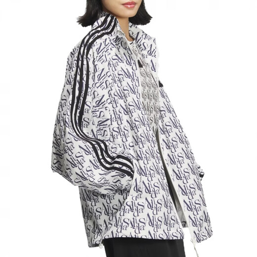 Adidas Clover - Chaqueta cortavientos con cuello levantado, deportiva, informal, moderna y versátil, para mujer IV9336 JI9766 L