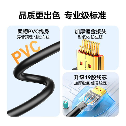 山泽HDMI线 4K数字高清线 5米 3D视频线 华为小米笔记本投影仪电脑电视机数据连接线 50SH8