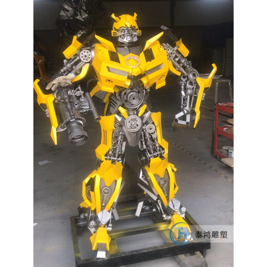 Large iron Transformers Bumblebee Optimus Prime Megatron Metal Robot Mecha Mall Park Ornament Height 1.5 meters, standard lighting, no voice setting