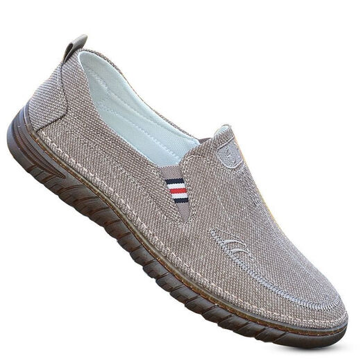 Changxiang Huili old Beijing cloth shoes men's shoes for spring and summer new breathable ice silk canvas shoes beef tendon sole anti-slip one-foot shoes FH-longfoot-633 gray 42