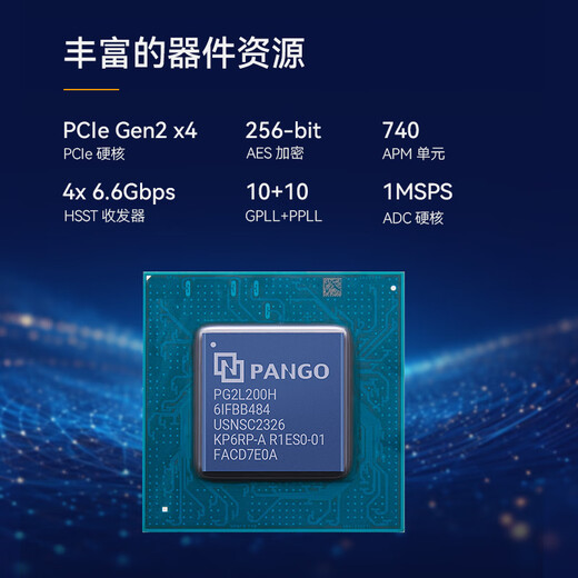 ALINX紫光同创FPGA开发板黑金国产Logos2 光纤通信以太网PG2L200H AXP201 AN9767 DA套餐