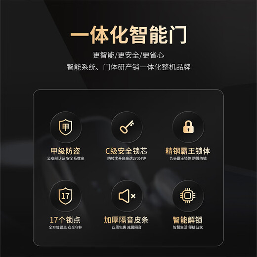 欧帝乐（OUDILE）加高甲级防盗门入户门鎏金+2050*1050/2150*960+可视猫眼锁