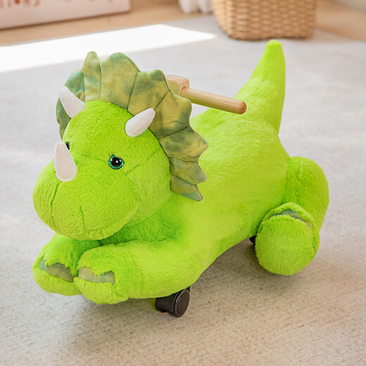 Slippery Auto Plüschspielzeug Trojaner Pferd Jumping und Gewebspferd Outdoor Baby Walker das Geburtstagsgeschenk süßes kleines Dinosaurier -Schiebendosen [Universal Wheel +