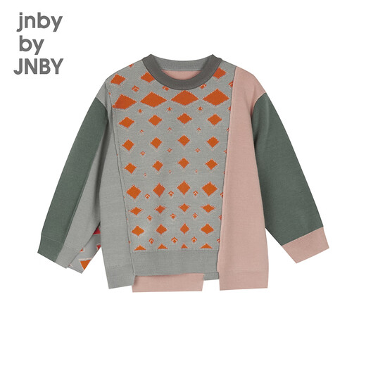 jnby by JNBY[江南布衣童装]冬毛衫套头长袖色系拼接保暖舒适女童1NB313670 690杂粉 160 cm