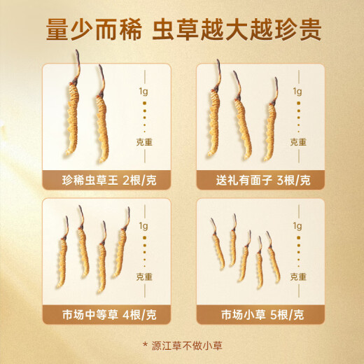 源江草冬虫夏草高洁净虫草3根/g 1克养生滋补品体验装【好滋补认证】