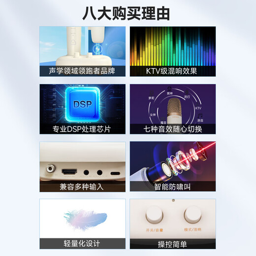 漫步者（EDIFIER）TU52 无线便携麦克风 U段可调频无线话筒 带接收器 户外K歌 家庭KTV 会议演讲主持 云岩白