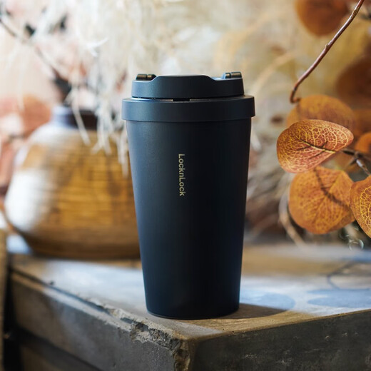 Verrouiller (verrouillage / verrouillage) Rencontrez l'isolation Yuanqi et la tasse de café froid couverture de rebond des hommes et des femmes Beauté Water Cup 400ml Black LHC3271BLK Black 400ml