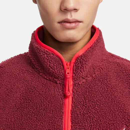 耐克（Nike）外套男装上衣 春秋季新款保暖仿羊羔绒立领时尚运动服休闲服夹克 FZ6194-677/红色/龙年限定 M (170) /建议120-130斤