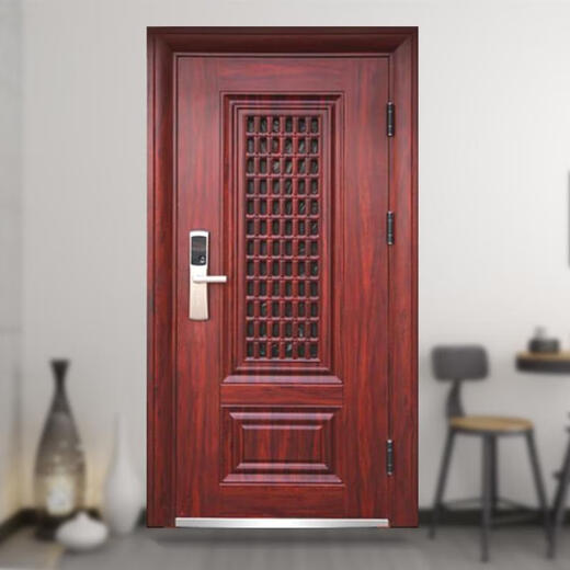 勤凯红色气窗甲级通风安全门进户门子母门家用透气门门中门防盗门 1970*860 裸门价