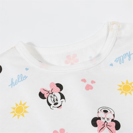 Disney Children's Clothing Boys 'T-Shirt Disney Baby Serie Cartoon Komfortable atmungsaktive kurzärmelige T-Shirt 212S1502 Weißer Hintergrund Reis 140