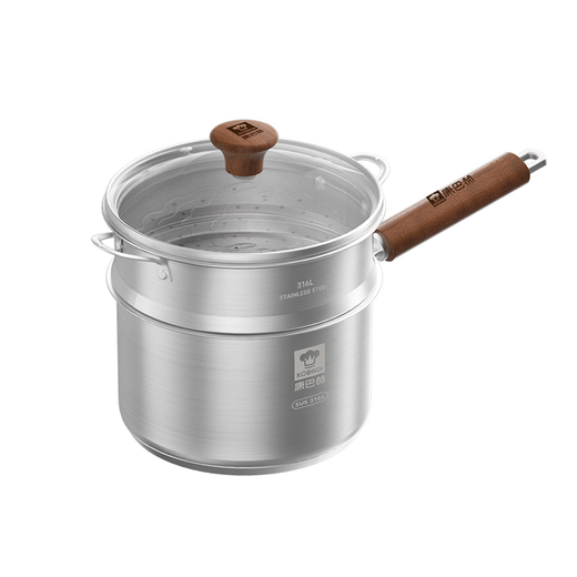 Konbach (KBH) 316L stainless steel milk pot baby food supplement pot with steamer baby frying all-in-one small milk pot noodle pot 18cm