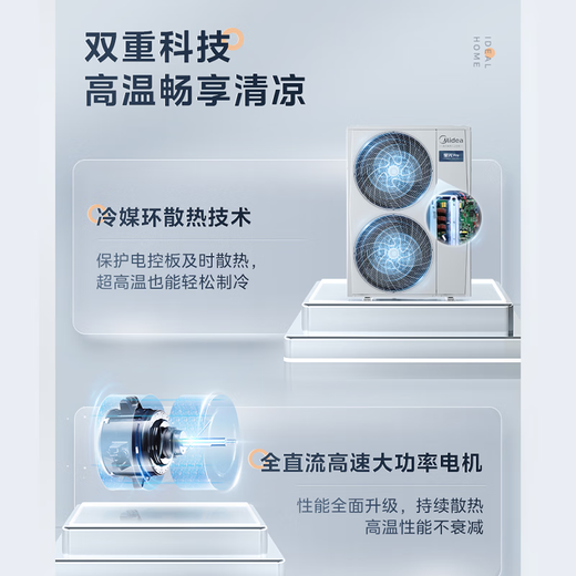 Midea central air conditioning ideal home third generation upgraded model Starlight pro4P5P6P one to three/one to four/one to five/one to six commercial household air duct multi-connected full DC variable speed 5 HP first class energy efficiency 120 for three Starlight pro