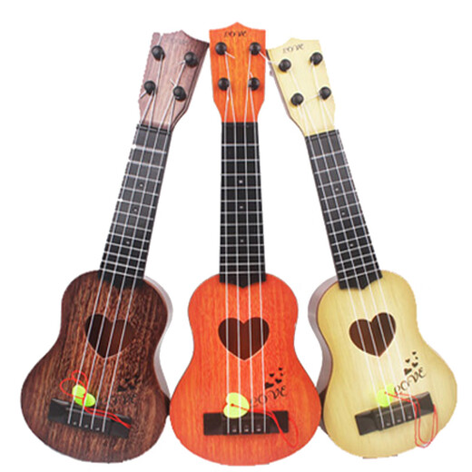 Liuhui Children's Guitar Toys Ukulele Small Guitar Instrument de 3 ans fille de 3 ans et des débutants de musique de garçon peut jouer de la guitare-couleur [21 pouces 56 cm] La couleur du bois orange peut jouer