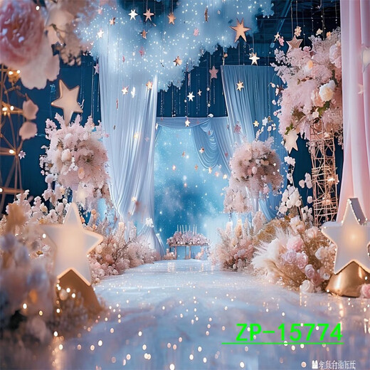 网红女主播温馨浪漫简易直播背景布主播直播间背景3d立体视频拍照 ZP-15802 3米宽+3米高(带挂钩)