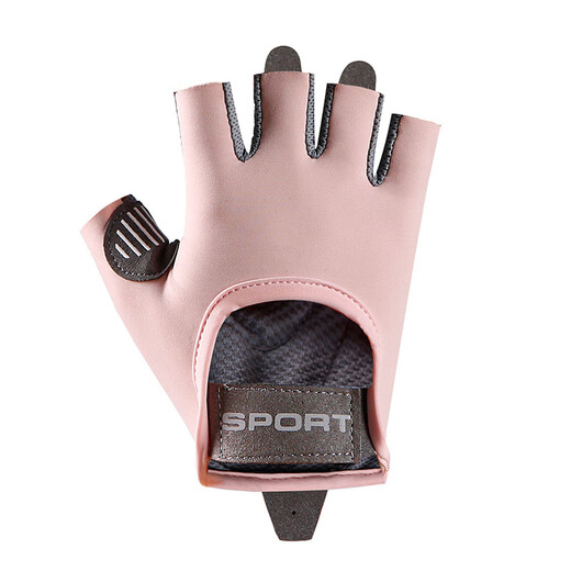 Tanbeiman fitness gloves women's sports anti-callus anti-slip yoga pull-ups dynamic cycling Pilates half-finger gloves pink (one size fits all) upgraded liquid silicone shock absorption