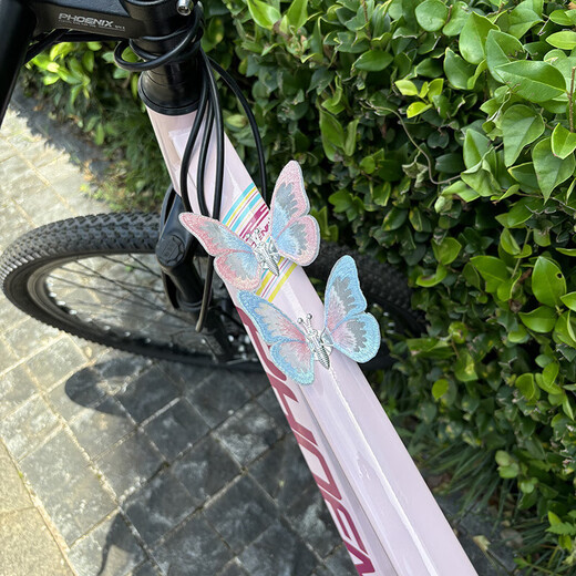 Mie Lanat's flying butterfly bicycle accessories, road bike mountain decorative stickers, creative cute cycling equipment accessories, colorful butterfly decoration accessories [2 pieces]