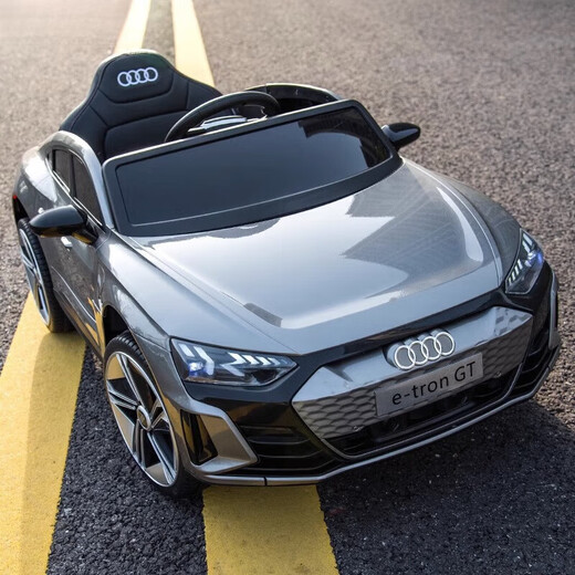 WORK BABY Audi genuine authorized children's electric car four-wheel sit-on remote control toy birthday gift for adults, babies and children, painted white/remote control/soft seat, electric drive