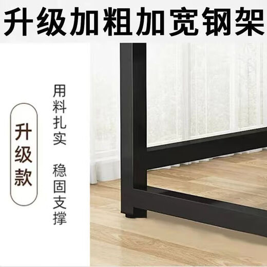 Huakai Zhixing Computer Desk Desk Small Apartment Small Table Home Study Table Writing Office Desk E-sports Long Table BGZ736 Walnut Noodle + Black Table Stand 100*60 Single Table
