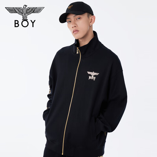 
BOY LONDON [Black Deacon] Spring men and women's style black trendy and cool knitted jacket N12801 Black XL