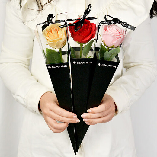 Yiran single red rose bouquet gift box birthday gift for girls eternal bouquet soap flower same city delivery to girlfriend and wife