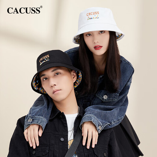 CACUSS hat women's spring and summer wide brim fisherman hat men's sun protection sun hat outdoor ultraviolet fashion sun basin hat black medium
