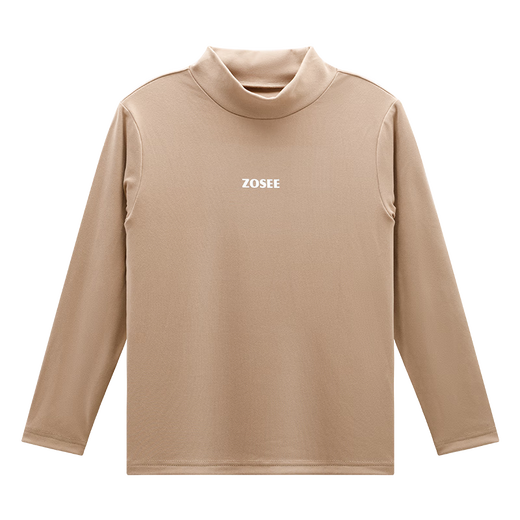 Zuoxi boys' half turtleneck bottoming shirt autumn and winter long-sleeved underwear children's antibacterial warm inner wear winter off-white 140