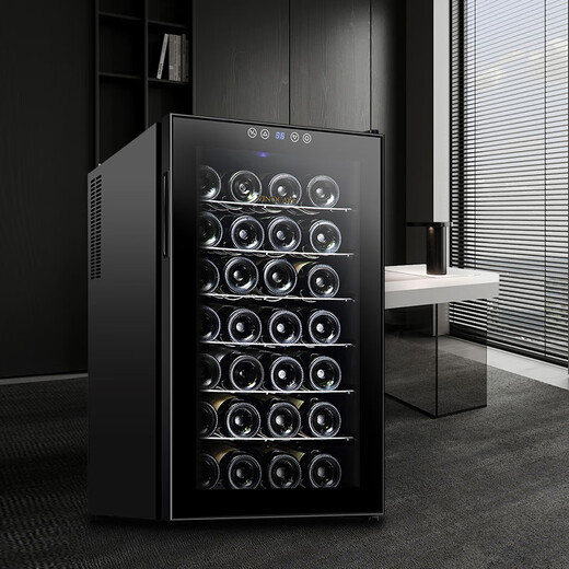 Vinocave wine cabinet constant humidity wine cabinet living room refrigerator small electronic air-cooled frost-free storage cabinet ice bar refrigerated fresh cabinet restaurant office small wine cabinet display cabinet air-cooled frost-free chrome shelf 28 bottles