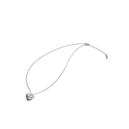 Tagi.Imagine Love Beating Colored Diamond Pendant Simple Niche Accessory Necklace Pendant/Open Ring Heart Beating Necklace