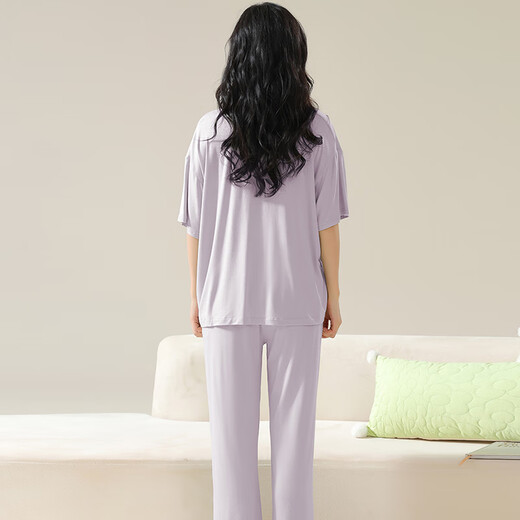 Catman Modal Pyjamas für Frauen in Frühlings- und Sommer-Strickjacken für kurzärmelige Hose große Dünne Hausbekleidungsanzüge von Frauen können außerhalb von 12112 m getragen werden (empfohlenes Gewicht beträgt 90-100 Jin [Jin entspricht 0,5 kg]).