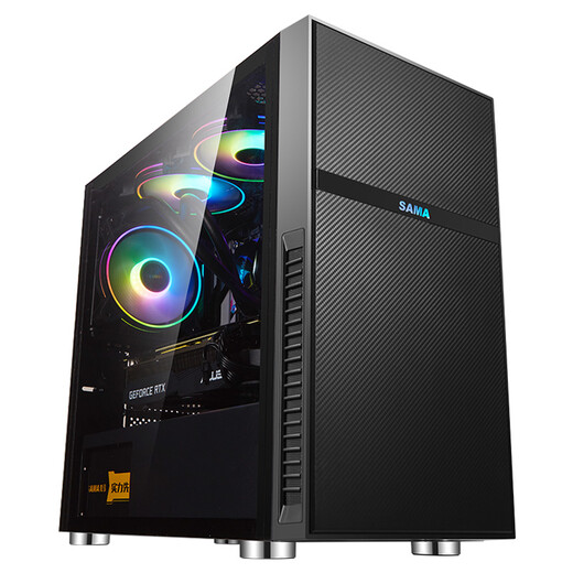 Xianma (SAMA) flat head M1 e-sports version desktop small chassis supports M-ATX motherboard 240 water cooling/non-drilled tempered glass side-transparent/backline/independent power bank/U3
