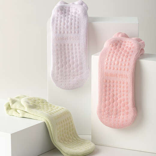 Huodiniao Autumn and Winter Yoga Socks Non-slip Professional Women's Adults Thickened Shock Absorbing Pilates Socks Indoor Fitness Sports Floor Socks Choose 3 Pairs Color Contact Customer Service for Notes