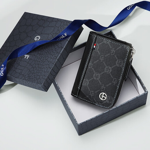 Golf GOLF card bag for men, multi-card slots, anti-theft bank card bag, women's large-capacity accordion card bag, coin purse, men's business card holder, card holder, gift box, 5V716404J card bag