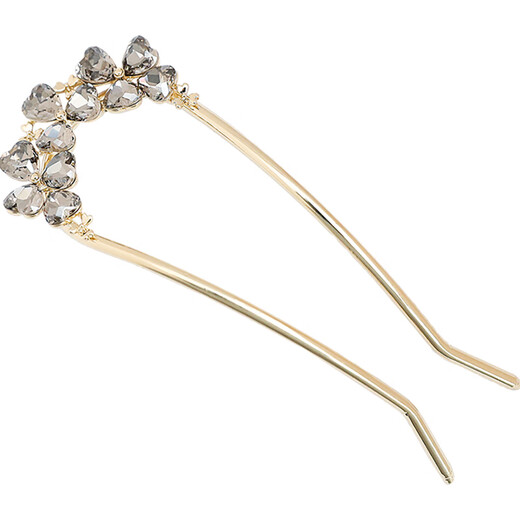 Zuoou rhinestone hairpin U-shaped clover ball head hair artifact hairpin hairpin women's large hairpin U-shaped hairpin gold exquisite clover style