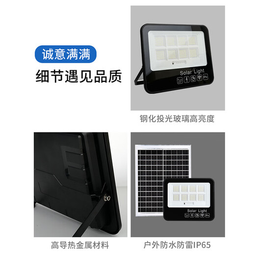 FSL Foshan Lighting Solar Outdoor Light New Street Light New Countryside IP65 Waterproof Courtyard Super Bright Floodlight Lighting Street Light 192lm+with 2.2m charging cable+remote light control