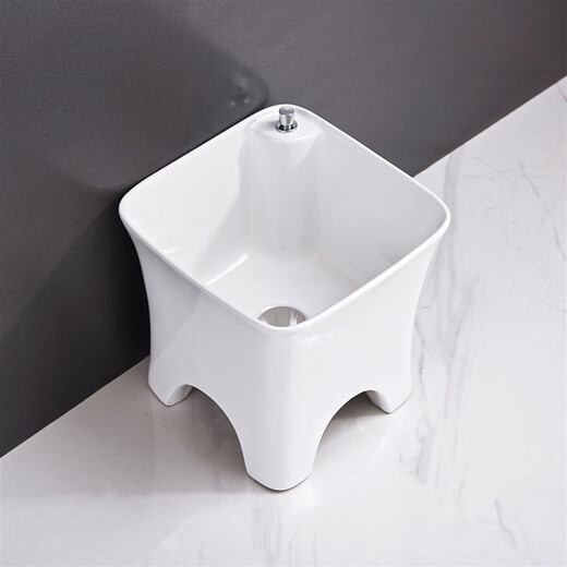 Huili's custom-made mop pool, high-footed, small-sized balcony household washing mop basin, high-backed, four-legged, large-sized floor mop bucket, automatic water release, 50.5 cm faucet, desk-controlled model (recommended by the shopkeeper)