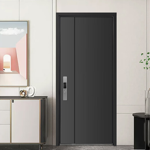 Yu'an Dun Class A Feuertor Anti-Diebstahltür Eingangstür One Türen ein Zertifikat Smart Lock feuerfeste Flammhemmung vor der Tür Gesichtserkennung Fingerabdruck Lock-einzelne Tür [Luxus mechanischer Schloss] einzelne Tür 2050*1050mm